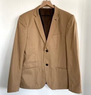ASOS EDGE Cotton Blazer Tan Size L